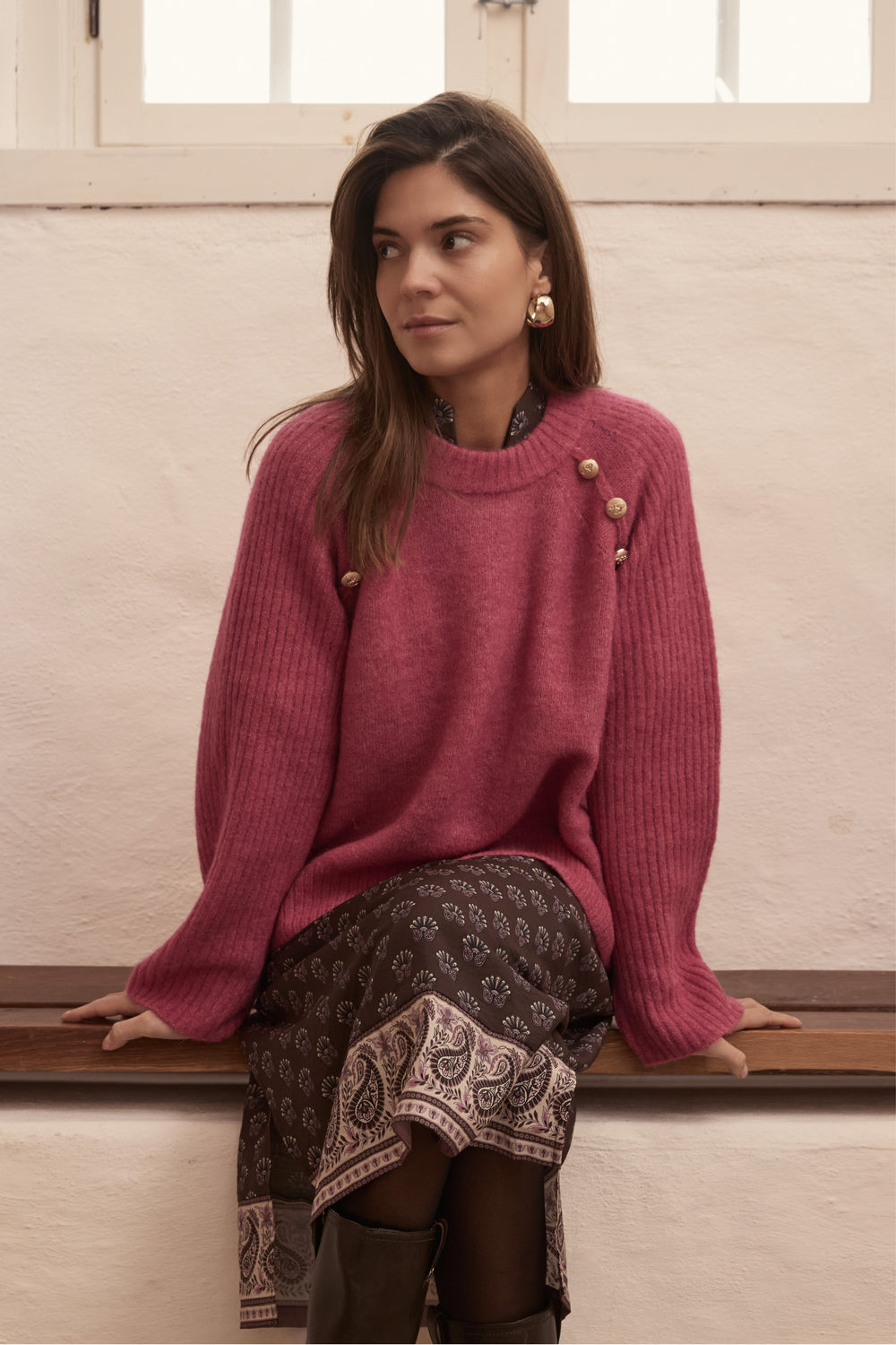 PBO PBOUnmo striktrøje KNITWEAR 73 Antique Rose