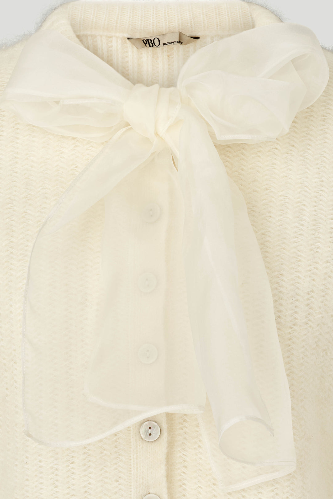 PBO PBOValentina strikcardigan KNITWEAR, LIGHT 03 Ecru