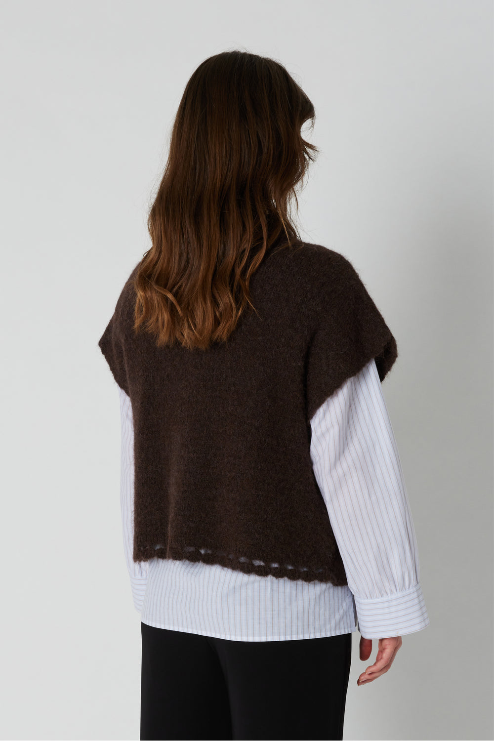 PBO PBOVallio strikvest KNITWEAR 691 Chocolate