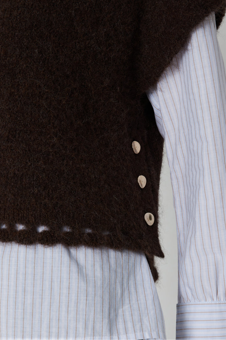 PBO PBOVallio strikvest KNITWEAR 691 Chocolate