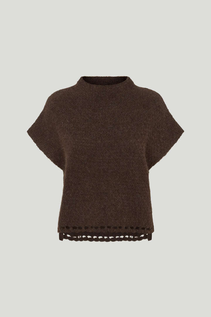 PBO PBOVallio strikvest KNITWEAR 691 Chocolate