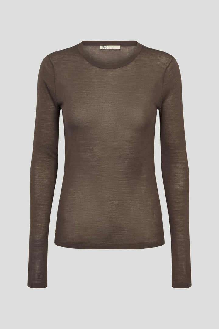 PBO PBOVeloka strikbluse KNITWEAR 698 Smoke