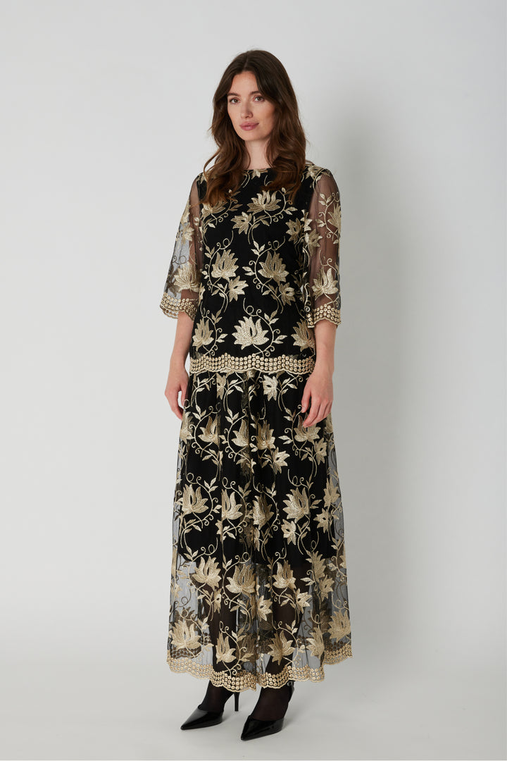 PBO PBOVenus nederdel SKIRTS 904 Black flower