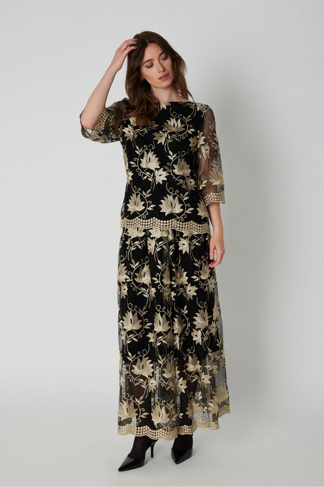 PBO PBOVenus nederdel SKIRTS 904 Black flower