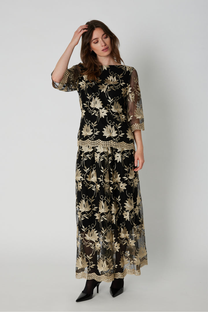 PBO PBOVenus nederdel SKIRTS 904 Black flower