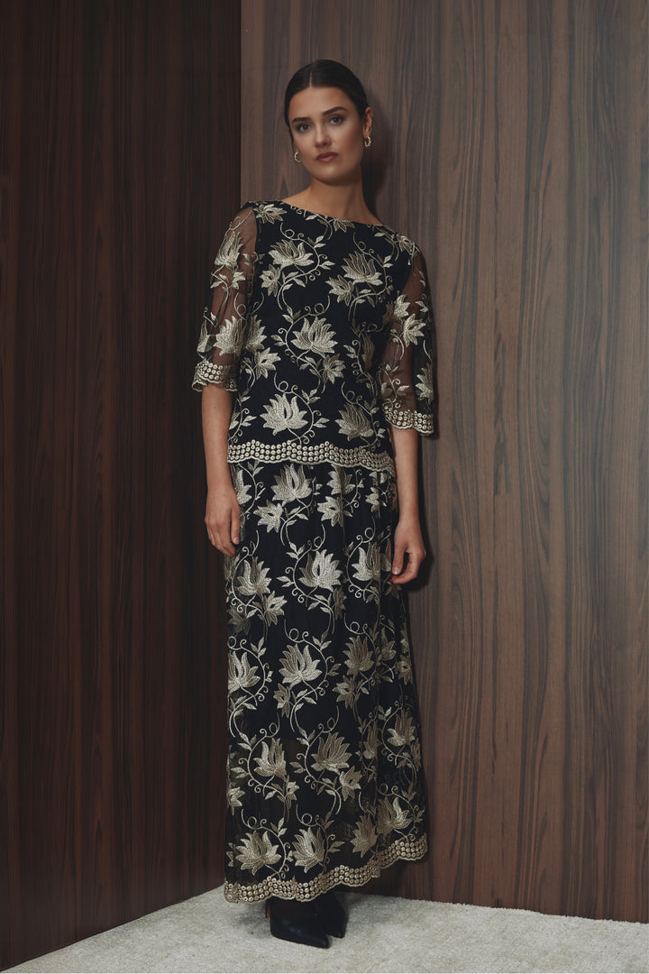 PBO PBOVenus nederdel SKIRTS 904 Black flower