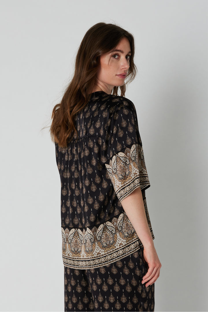 PBO PBOVila silkebluse BLOUSE 992 Black mix