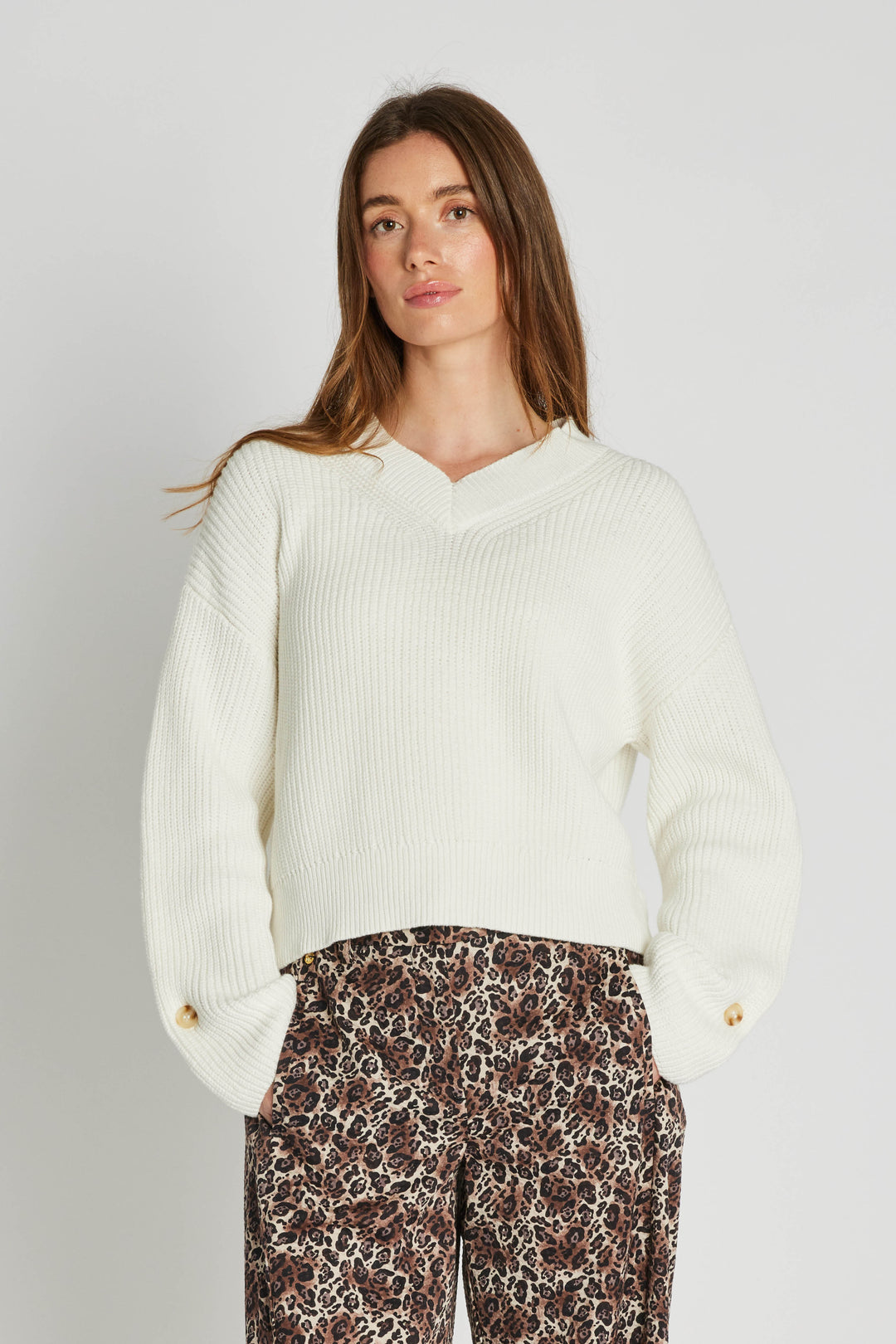 PBO Romilla striktrøje KNITWEAR, HEAVY 101 Star white