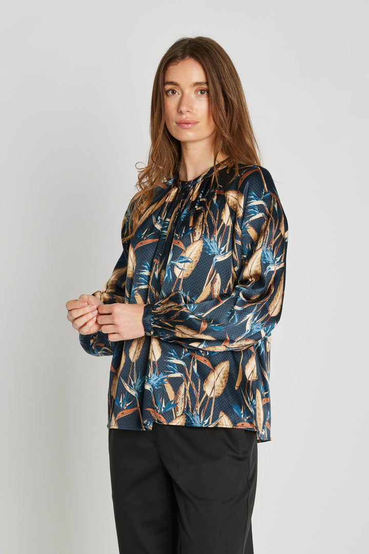 PBO Silky Topala bluse BLOUSE 862 Blue print