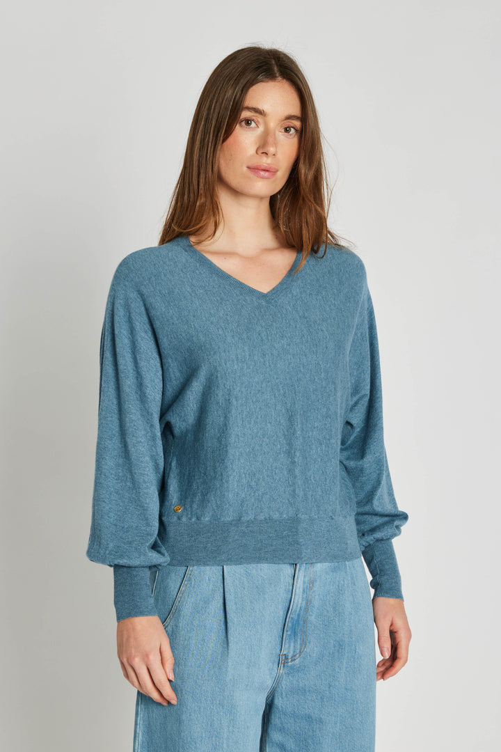 PBO Thyra strikbluse KNITWEAR, LIGHT 241 Spring lake