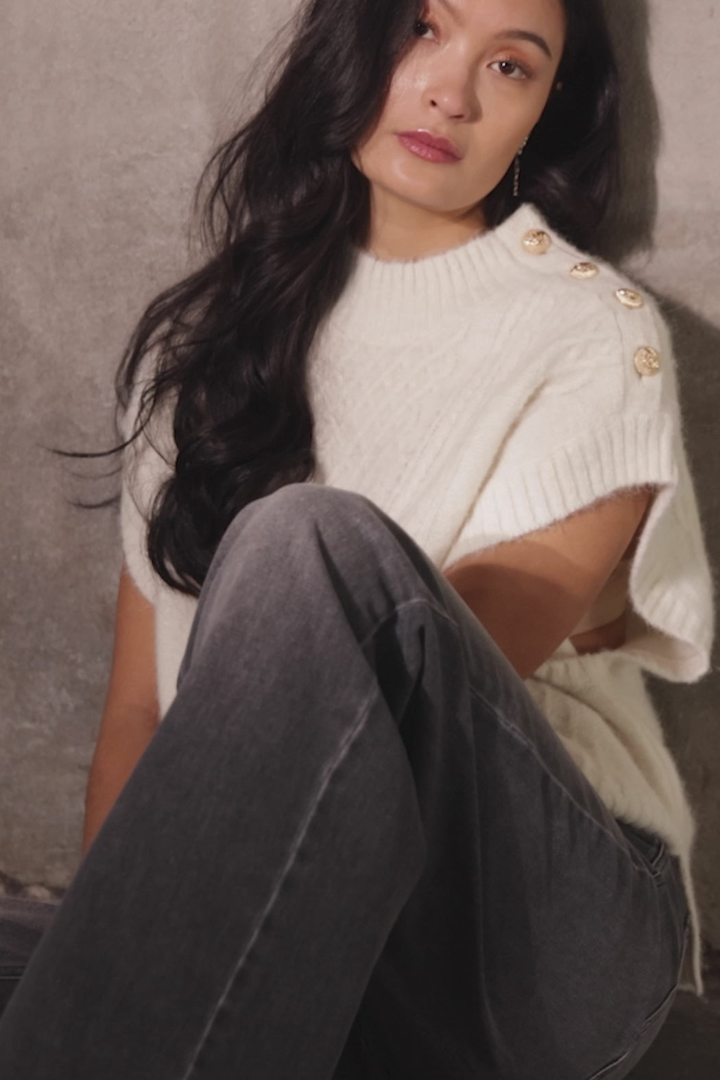 PBO PBOAlino strikvest KNITWEAR, HEAVY 03 Ecru