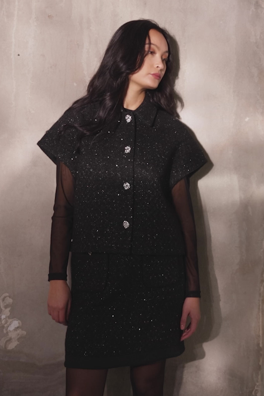 PBO PBOMarmonti nederdel SKIRTS Sort