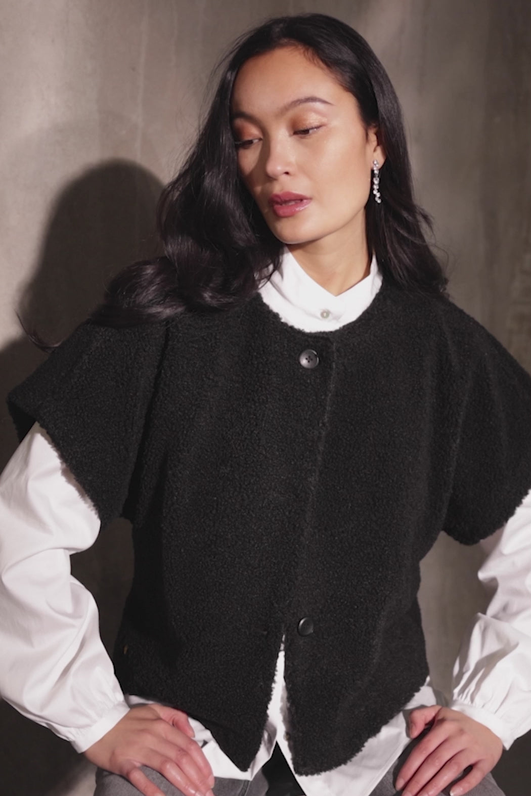 PBO PBOTeddy vest WAISTCOATS Sort