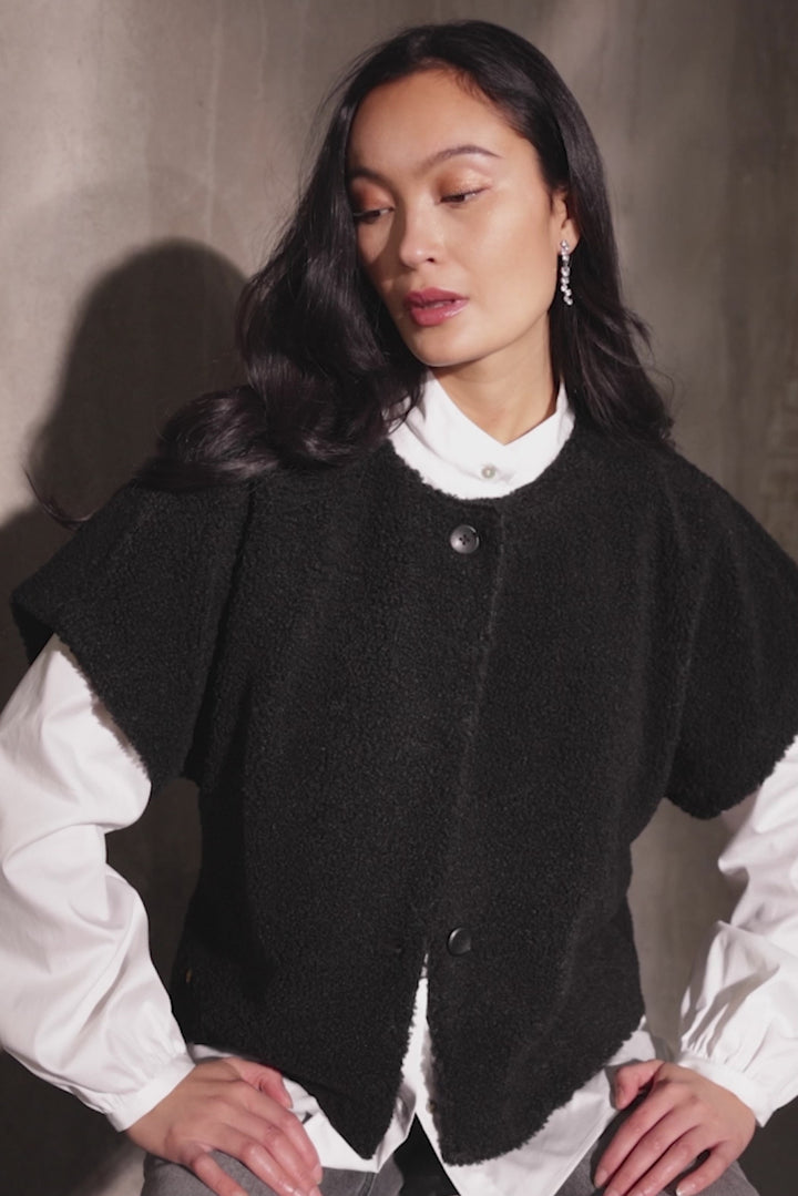 PBO PBOTeddy vest WAISTCOATS Sort